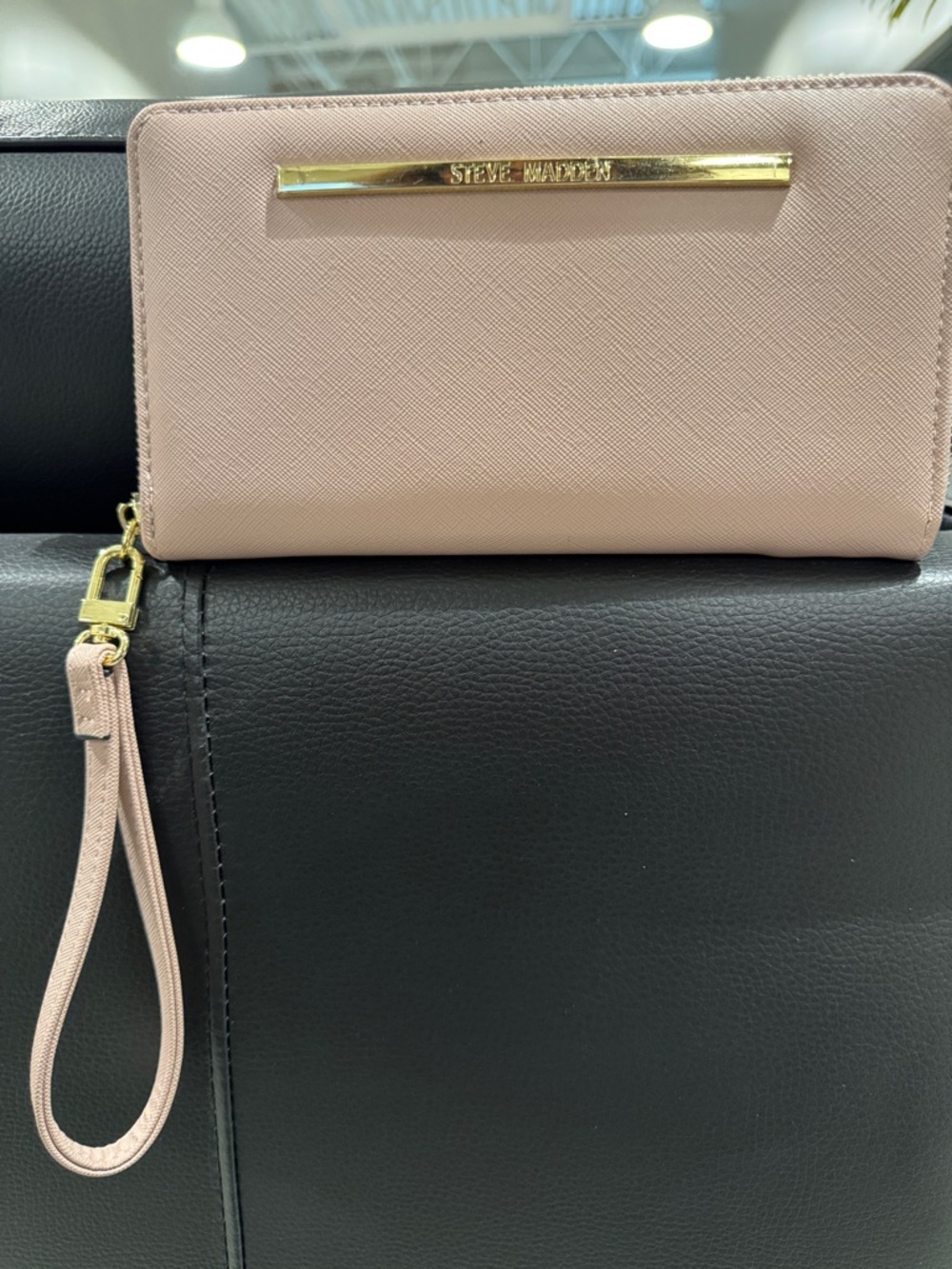 Steve Madden Pink Blush Wristlet with Gold Accent
